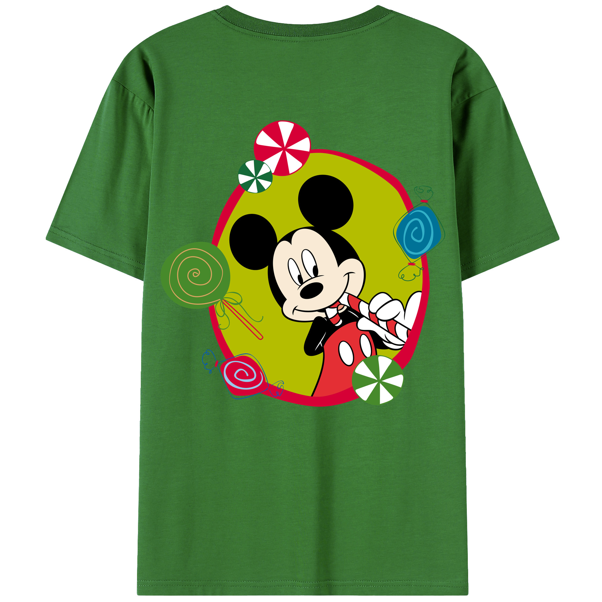 （画像用） ミッキーマウス Mickey Mouse レディース半袖Tシャツ(バックプリント)